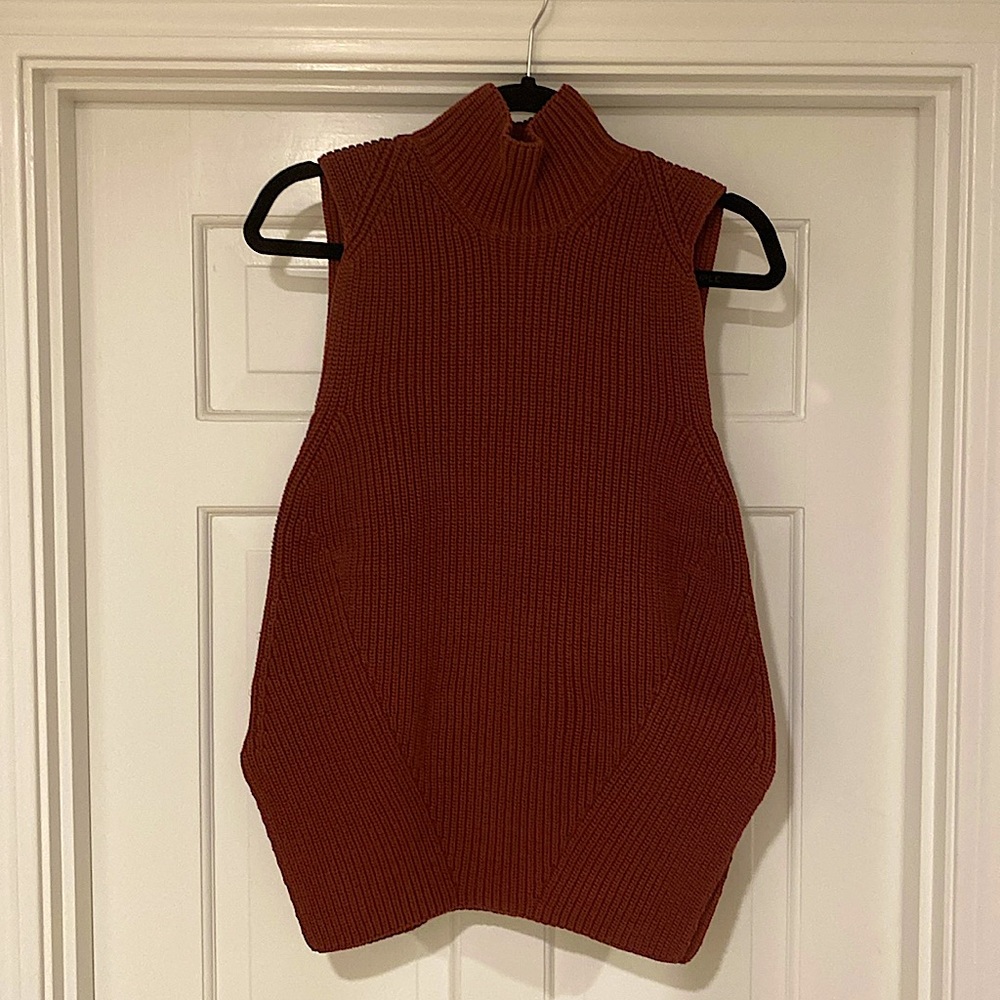AnnTaylor MP Shaker Knit Sleeveless Mock Turtleneck